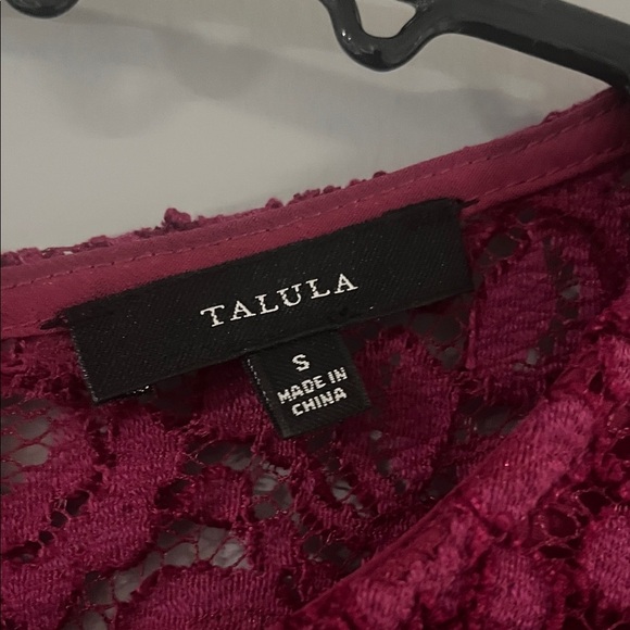 Talula Lace Peplum Blouse - Rich Burgundy Size Small - Picture 2 of 5